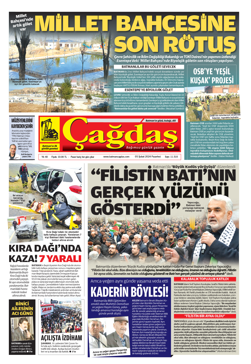 05 Şubat 2024 BATMAN ÇAĞDAŞ GAZETESİ