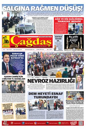 15 Mart 2024 BATMAN ÇAĞDAŞ GAZETESİ