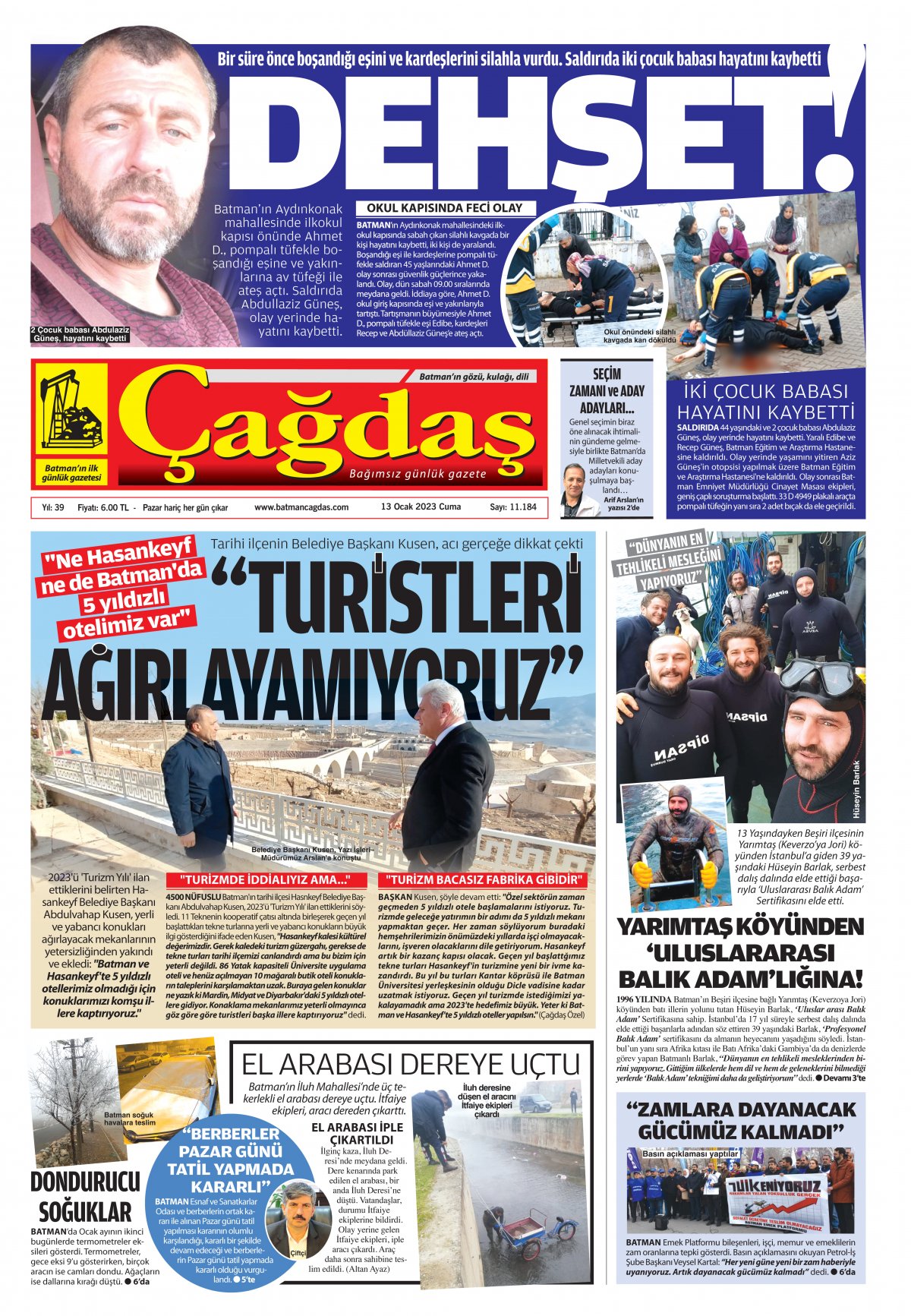 BATMAN ÇAĞDAŞ GAZETESİ - 12.01.2023 Manşeti
