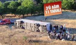 Yolcu otobüsü şarampole uçtu: 3'ü ağır 11 yaralı