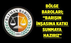 Bölge Baroları; “Barışın inşasına katkı sunmaya hazırız”