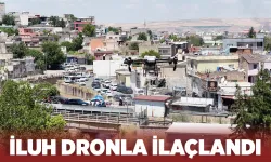 Kentin ortasından geçen dereye dronla ilaçlama…