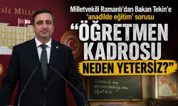 Milletvekili Ramanlı’dan Bakan Tekin’e ‘anadilde eğitim’ sorusu