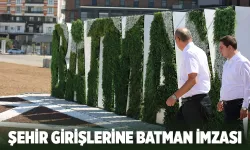 Kozluk karayolunda Batman kent yazısı ve peyzaj çalışması