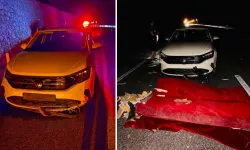 Seyir halindeki otomobil başka araçtan yola düşen koltuğa çarptı