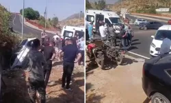 Batman'da kafa kafaya çarpışan araçlardan biri çukura düştü