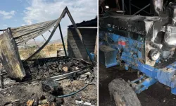 Batman'da köy evi ve traktör yangında kullanılamaz hale geldi
