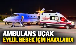 AMBULANS UÇAK EYLÜL BEBEK İÇİN HAVALANDI