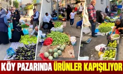 KÖY PAZARINDA ÜRÜNLER KAPIŞILIYOR