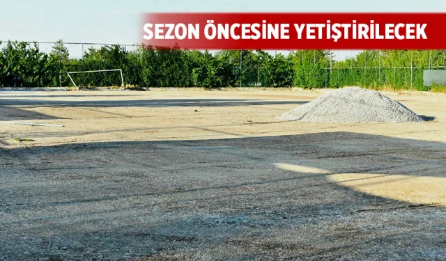 Antrenman sahasında çalışmalar tam hız