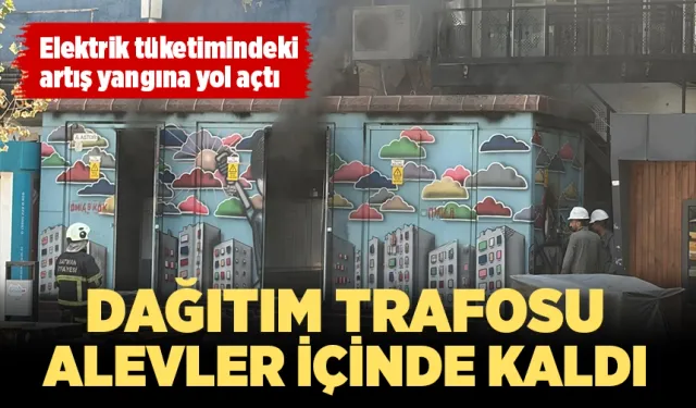 DAĞITIM TRAFOSU ALEVLER İÇİNDE KALDI