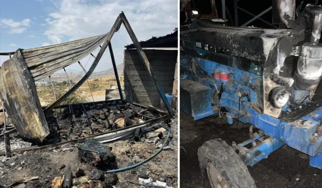Batman'da köy evi ve traktör yangında kullanılamaz hale geldi