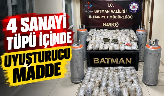 Sanayi tüpü içerisinde uyuşturucu maddesi ele geçirildi