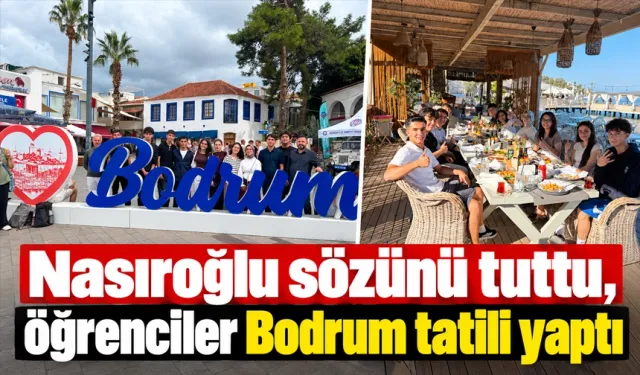 Nasıroğlu sözünü tuttu, öğrenciler Bodrum tatili yaptı