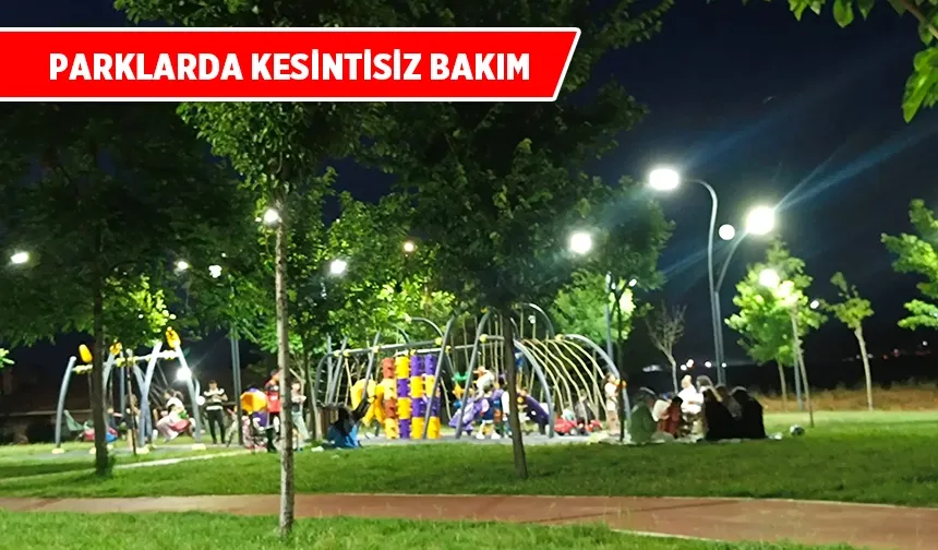 224 Parkta aydınlatma sistemleri denetleniyor