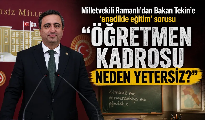 Milletvekili Ramanlı’dan Bakan Tekin’e ‘anadilde eğitim’ sorusu
