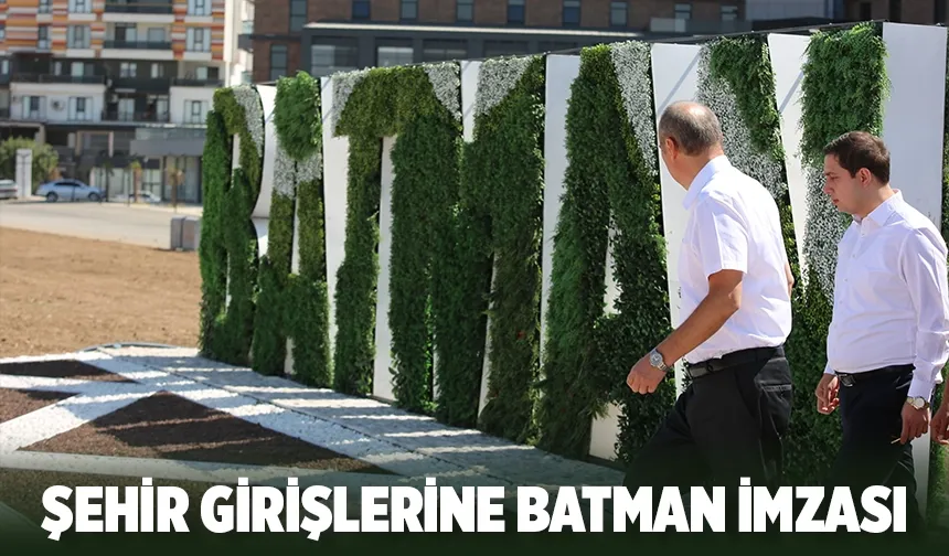 Kozluk karayolunda Batman kent yazısı ve peyzaj çalışması