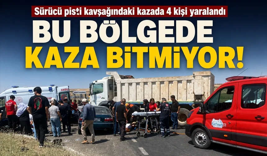 Sürücü pisti kavşağındaki kazada 4 kişi yaralandı