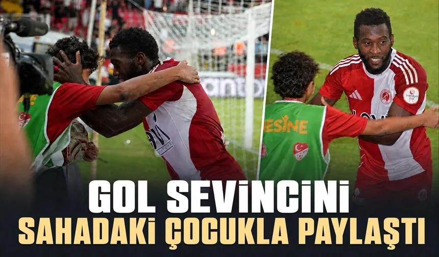 GOL SEVİNCİNİ SAHADAKİ ÇOCUKLA PAYLAŞTI