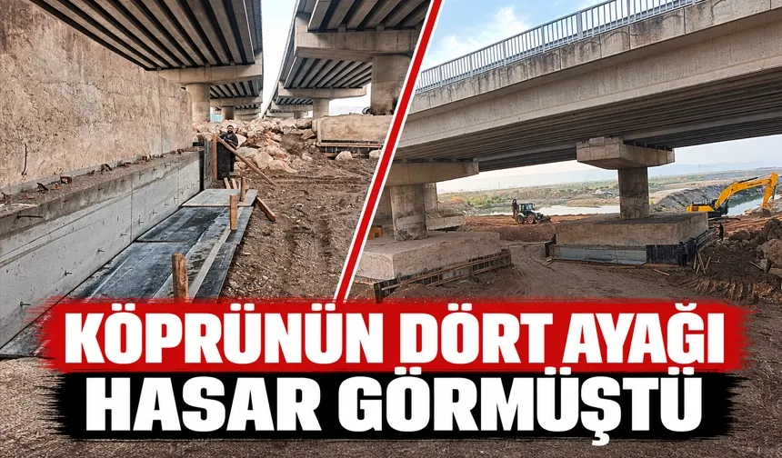 Batman Çayı üzerindeki köprünün ayakları güçlendiriliyor