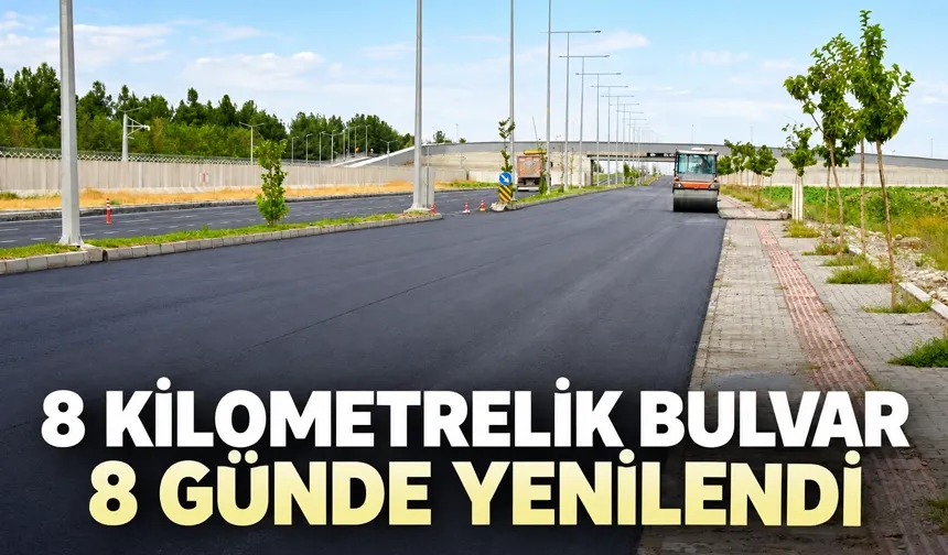8 KİLOMETRELİK BULVAR 8 GÜNDE YENİLENDİ